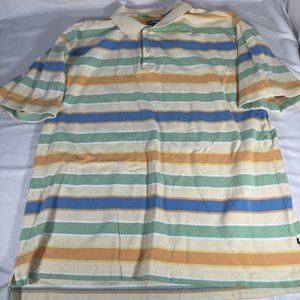 Callaway Golf Striped Short Sleeve Knit Polo 2 Button XL